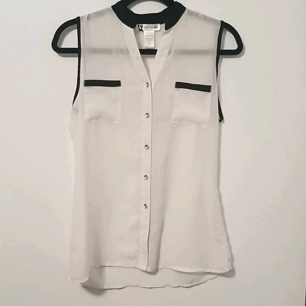 Offwhite sheer tank top
